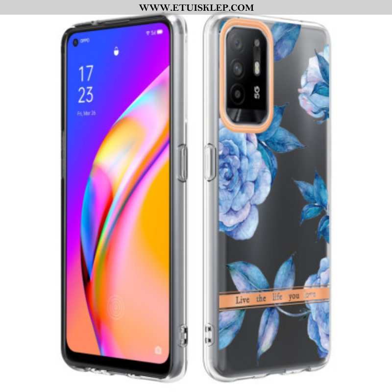 Etui do Oppo A94 5G Piwonie Kwiaty Bezszwowe